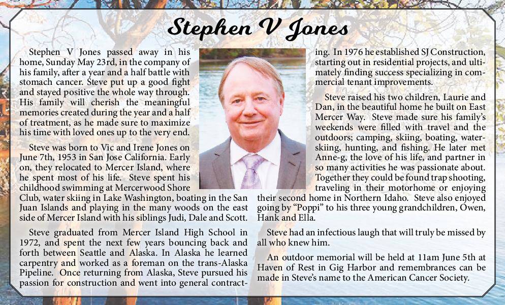 Stephen V Jones | Obituary