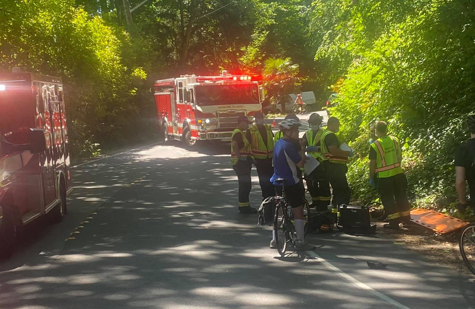 A cyclist sustained minor injuries after being struck by a vehicle on June 19 in the 4300 block of East Mercer Way, according to the Mercer Island police and fire departments. The vehicle sped from the scene after the incident. While examining vehicle debris evidence, police identified the suspect’s vehicle as a black 2014-2016 Mazda 3. “Many people, bicyclists and vehicles reported this vehicle driving recklessly, even on the freeway at one point,” police noted. Police are asking anyone with information to call 425-577-5656. Photo courtesy of the Mercer Island Police Department