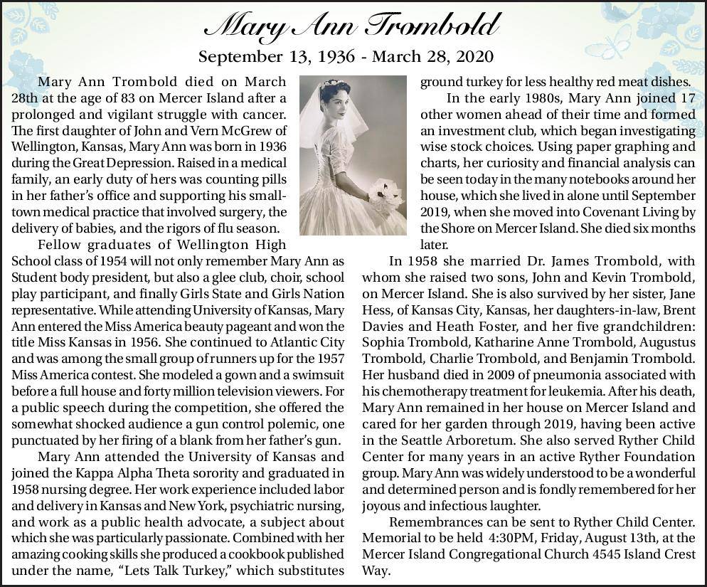 Mary Ann Trombold | Obituary