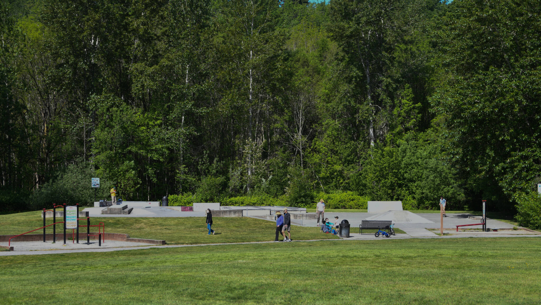 People get in some walking and skateboarding at Mercerdale Park. Reporter file photo