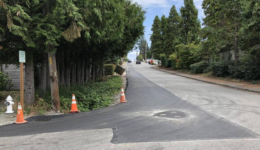 A portion of the water system improvements project at Southeast 24th Street east of 80th Avenue Southeast. Photo courtesy of the city of Mercer Island