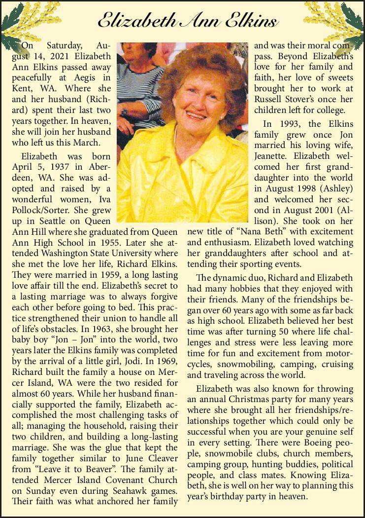 Elizabeth Ann Elkins | Obituary