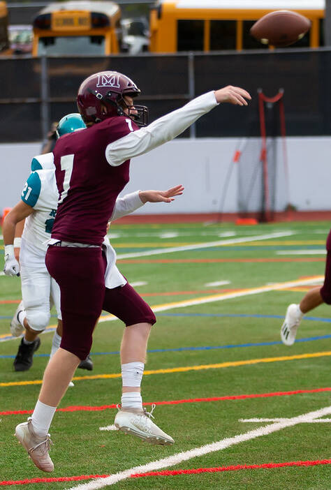Mercer Island’s Eli Fahey fires away in an early season game. Photo courtesy of David Wisenteiner