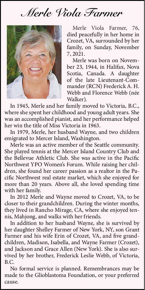 Merle Viola Farmer | Obituary