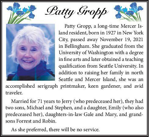 Patty Gropp | Obituary