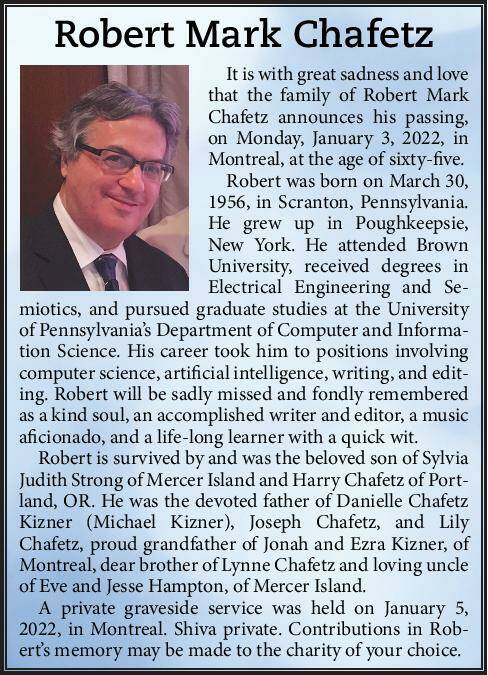 Robert Mark Chafetz | Obituary