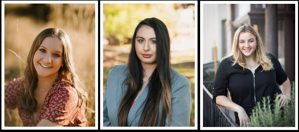 From left, Julia Brondello, Hayaat “Rose” Siddiqui and Kayla Levin. Courtesy photos