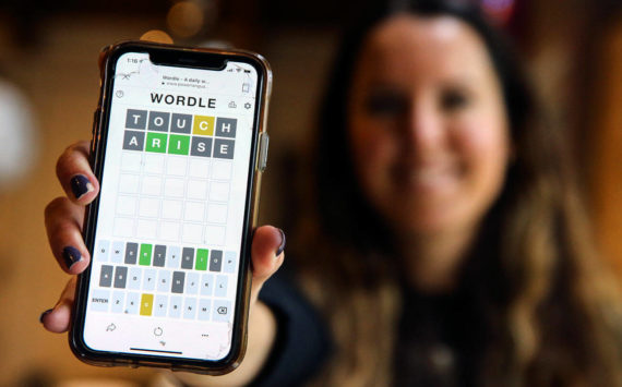 Christa Meyer, residential physical therapist in Mountlake Terrace, Washington, plays Wordle daily. (Kevin Clark / The Herald)