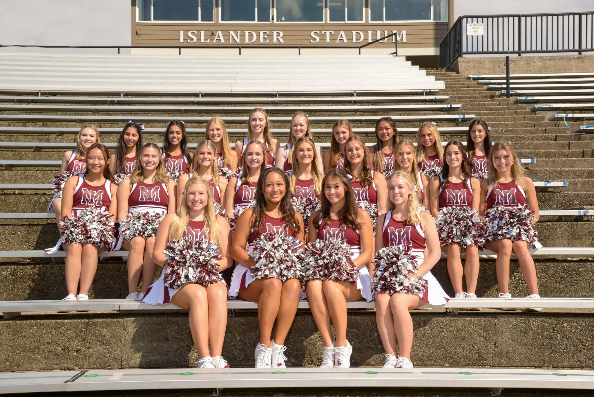 The Mercer Island High School cheer team was named the 3A academic state champions with a combined 3.8 grade-point average. They are: front row (left to right): captains Stella Prophater, Ella Simpson, Carys Ciobanu and Sarah Kann. Middle row (left to right): Sophia Rosales, Kayla Friedman, Nina Hobson, Maeve Sullivan, Hannah Hobson, Julia Brondello, Lindsey Whelan, Olivia Tomaselli and Marissa Magnussen. Back row (left to right): Eve Canady, Morgan Weiss, Jaya Manhas, Maya Lawrence, Alex Winn, Linnea Garner, Maddie Thompson, Camelee Yee, Claire Jacobs and Stella Szafir. Not pictured: Gabrielle Hood. Courtesy photo