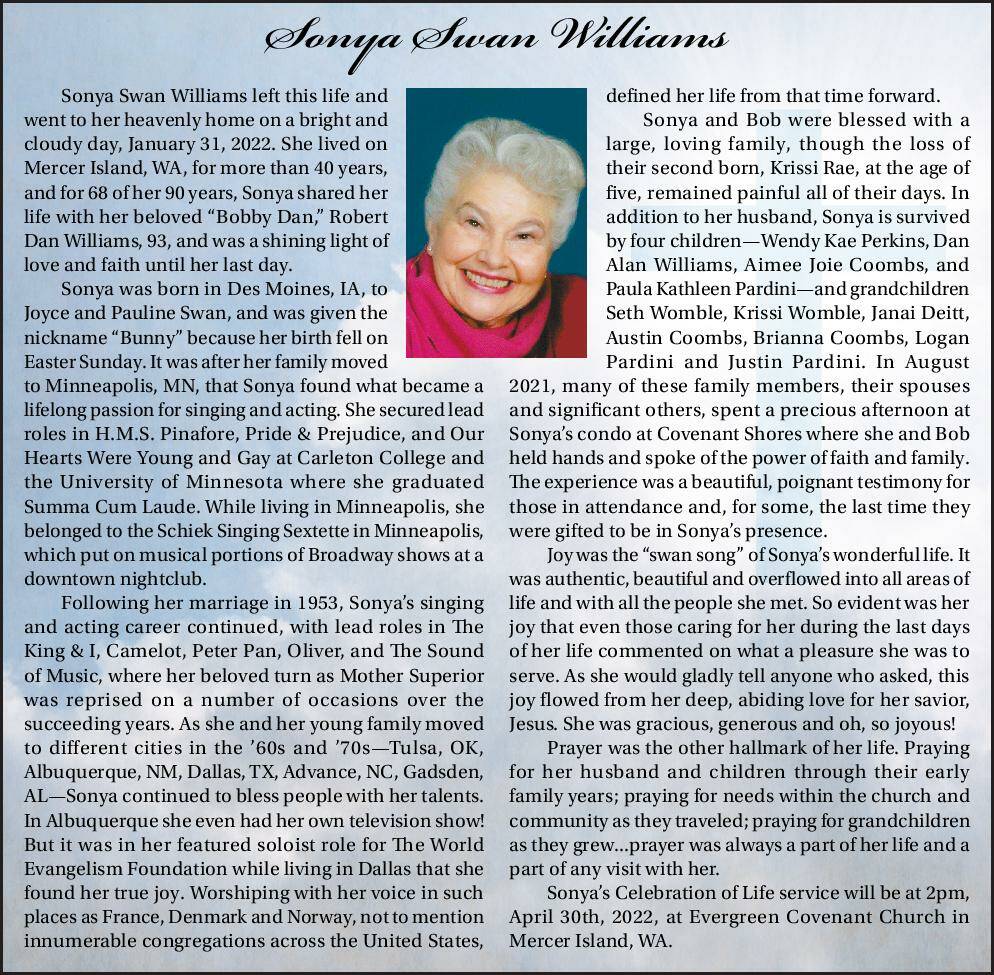 Sonya Swan Williams | Obituary