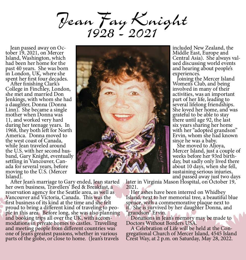 Jean Fay Knight | Obituary