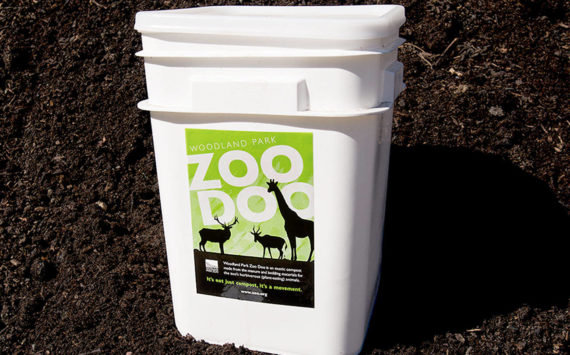 A bucket of Zoo Doo compost at Woodland Park Zoo in 2016. (Andy Bronson / Herald file)