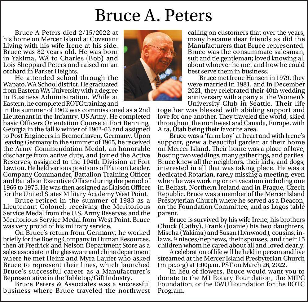 Bruce A. Peters | Obituary