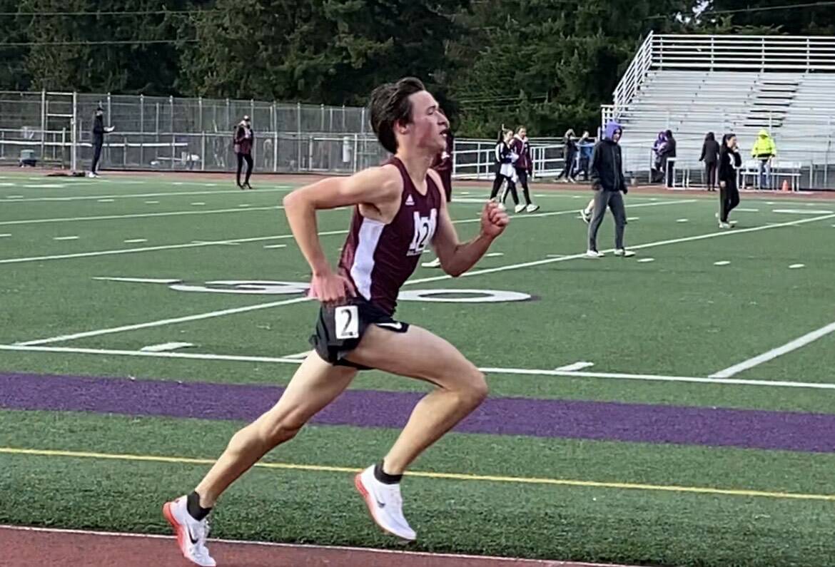 Mercer Island High School senior Luke Sandmaier is ranked first in the 3A KingCo 800-meter run with a time of 2:03.42. Courtesy photo