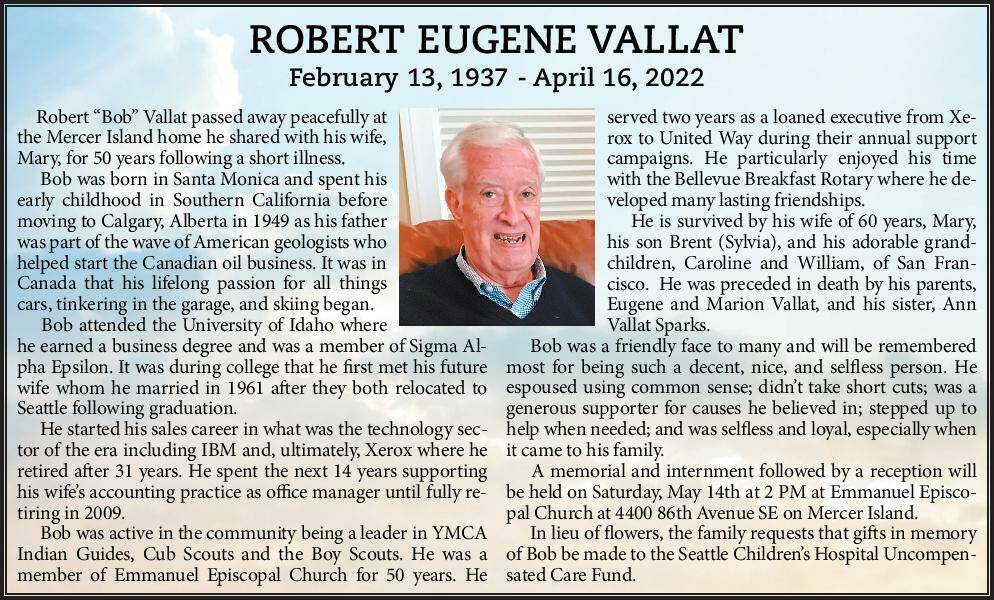 Robert Eugene Vallat | Obituary