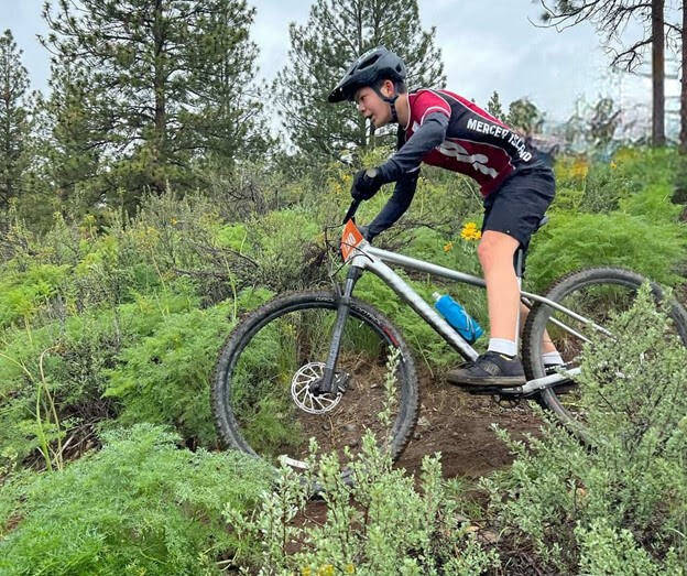 Mercer Island eighth-grader Oliver Lee focuses on the downhill at the Methow Sidewinder race in Winthrop on May 15. Courtesy photo