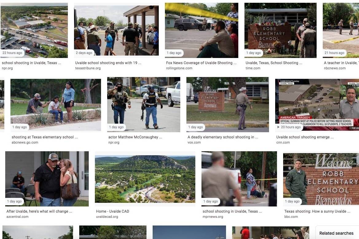 Screenshot of Google Image search for Uvalde, Texas.