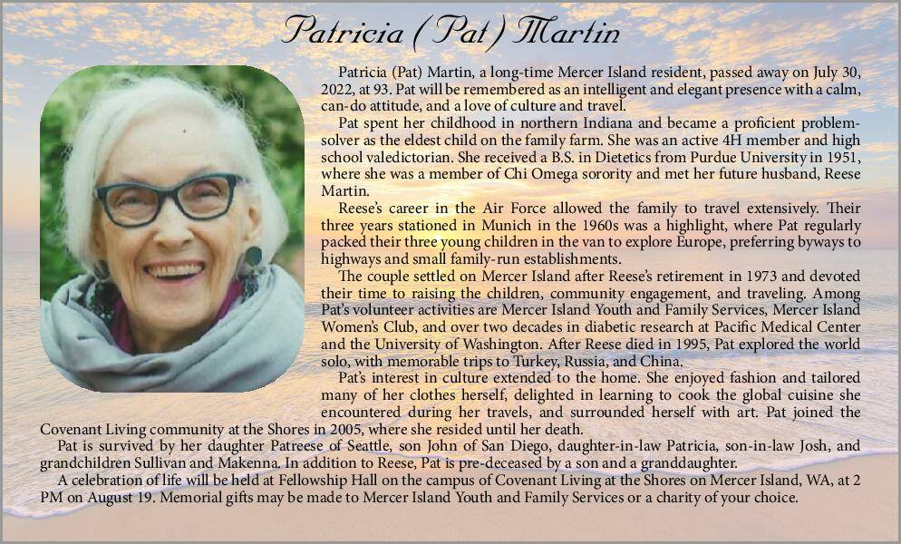 Patricia (Pat) Martin | Obituary