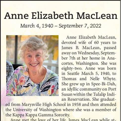 Anne Elizabeth MacLean | Obituary