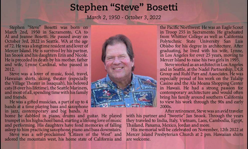 Stephen "Steve" Bosetti | Obituary