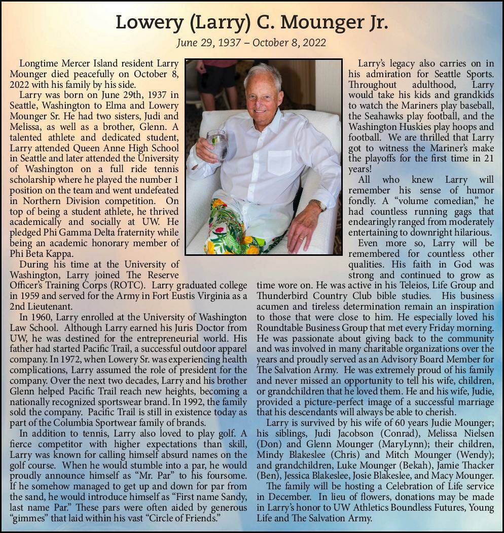 Lowery (Larry) C. Mounger Jr. | Obituary