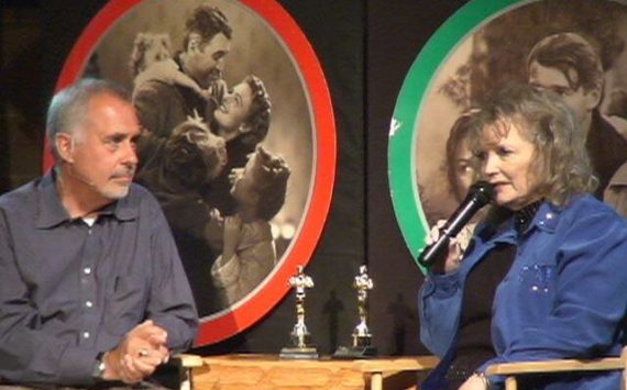 Columnist Greg Asimakoupoulos talks with actor Karolyn Grimes. Courtesy photo