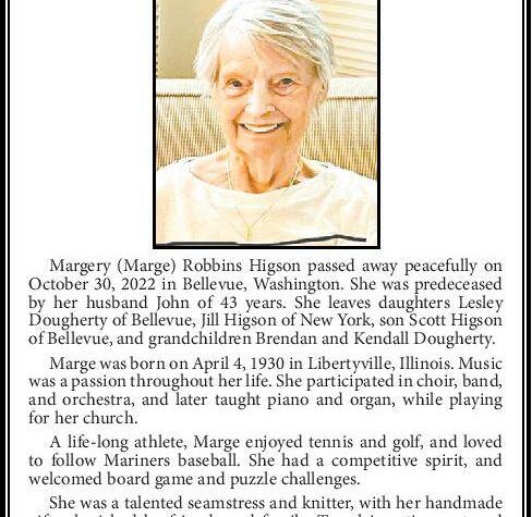 Margery Robbins Higson | Obituary