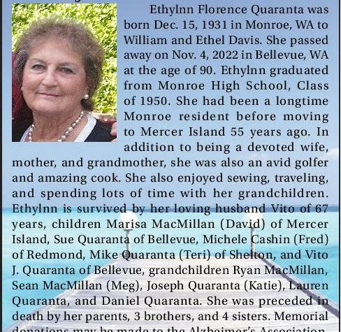 Ethylnn Florence Quaranta | Obituary