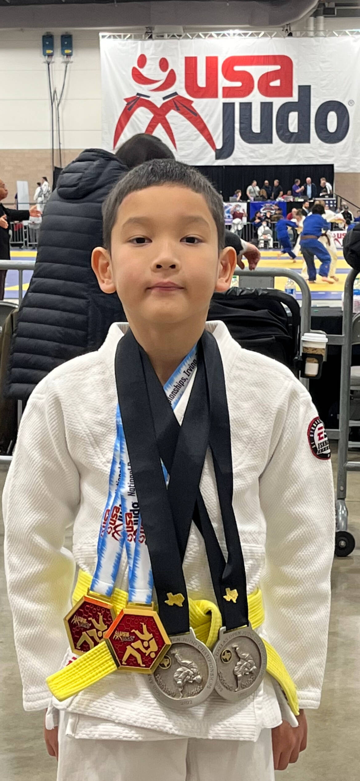 Northwood Elementary School student Mikhail Zulaev garnered four gold medals at a pair of youth judo tournaments in Irving, Texas, over one weekend last month. At the Dallas Open Judo Championships 2022, he won the Junior 2014-2015 26-29 kg division and the Junior Novice 2015-2017 28-31 kg division. At the USA Judo President’s Cup Judo Championships 2022, he won hard-fought duels in the Bantam 3 2015/Under 29kg category and Novice Bantam 2 2015/Under 27kg category. Courtesy photo