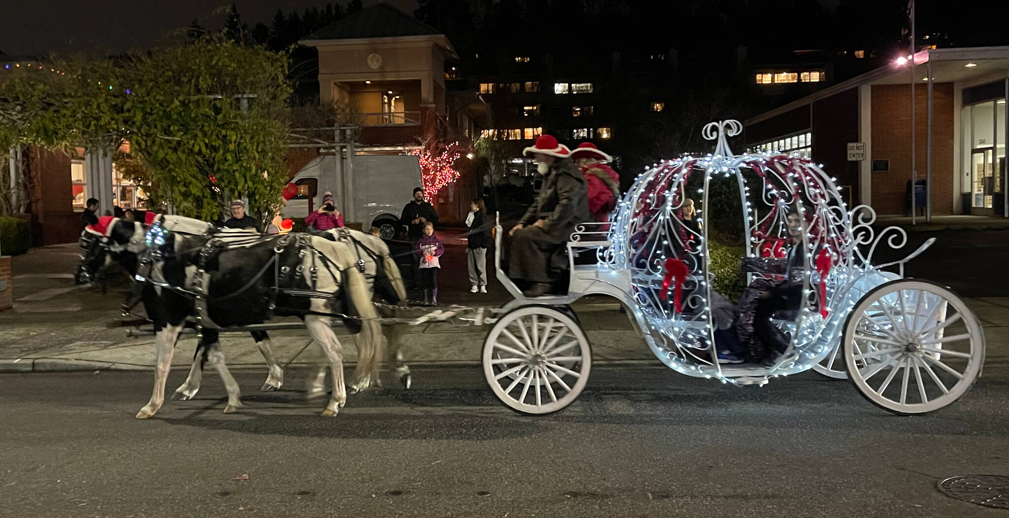 During Illuminate MI on Dec. 2, the city and the Mercer Island Firefighters IAFF Local 1762 presented a tree lighting at Mercerdale Park and a Firehouse Munch with chili on the menu at Station 91. Also at Mercerdale, the Mercer Island High School choir performed, and over at the firehouse, there was more singing, Santa photos, an art fair and other activities. Photo courtesy of the city of Mercer Island