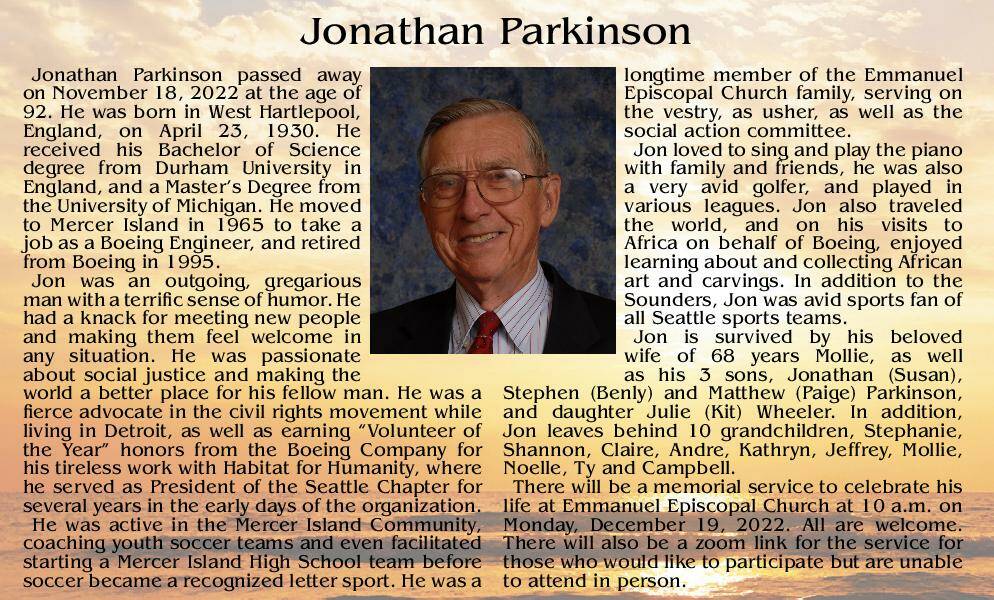 Jonathan Parkinson | Obituary