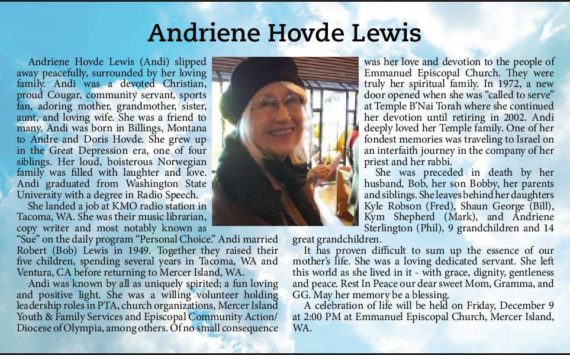 Andriene Hovde Lewis | Obituary
