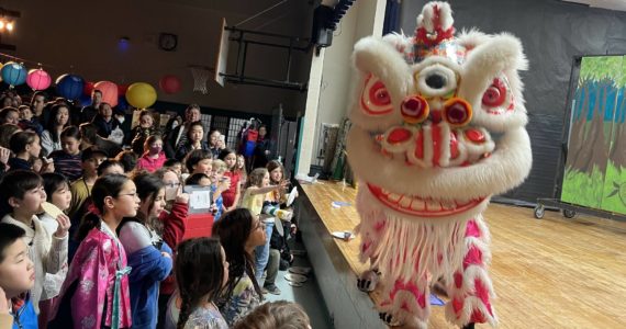 Families watch the Lion Dance performance. (Photos courtesy of Soyun Chow)