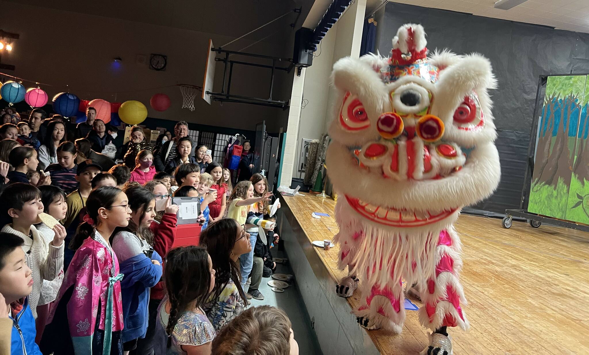 Families watch the Lion Dance performance. (Photos courtesy of Soyun Chow)