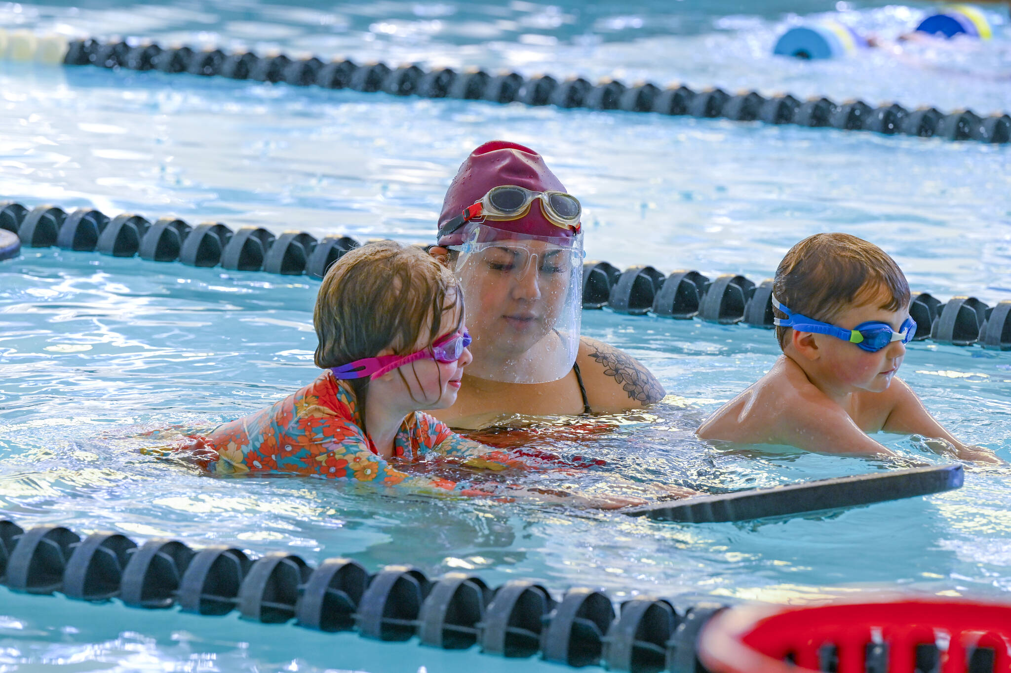 Stroum Jewish Community Center instructor Elleinna Roberson teaches a swim lesson last April. Photo courtesy of John Shaffer