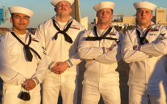 Courtesy photo
Gabriel Andrews of Mercer Island is pictured second from left. “I hold the Navy in my heart for many reasons, but a large part of it is just saving my life,” said Andrews.
