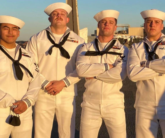 Courtesy photo
Gabriel Andrews of Mercer Island is pictured second from left. “I hold the Navy in my heart for many reasons, but a large part of it is just saving my life,” said Andrews.