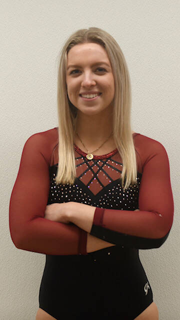 Mercer Island High School senior gymnastics captain Sarah Kann. Photo courtesy of Bronwynn Gar-Aouy