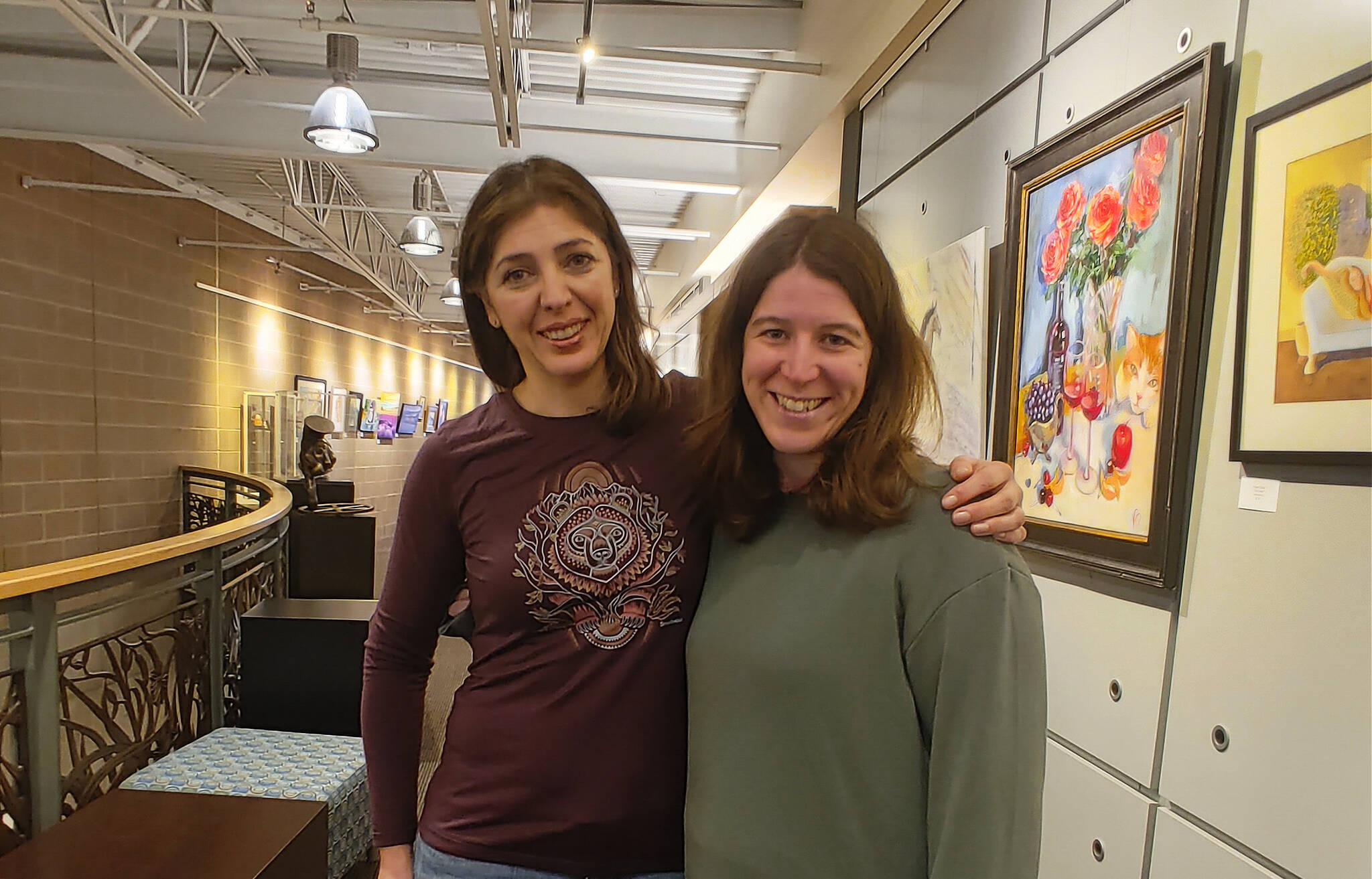 Mercer Island School District PTA Council co-vice president of DEI Cristina Martinez, left, and Lauren Katz, a member of the Jewish On Mercer Island Affinity Group (JOMI). Andy Nystrom/ staff photo