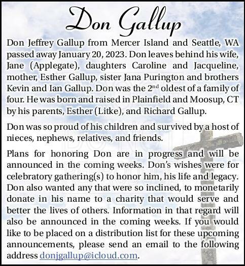 Don Gallup | Obituary