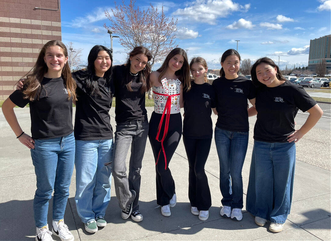 The Maroon Project Mercer Island High School members: Sophia Loiselle, Vivian Gan, Allie Selden, Adelaide Swenson, Isabella Sullivan, Stella Chen and Amelia Han. The team manager is Mercer Island School District teacher Julie Langley. Courtesy photo