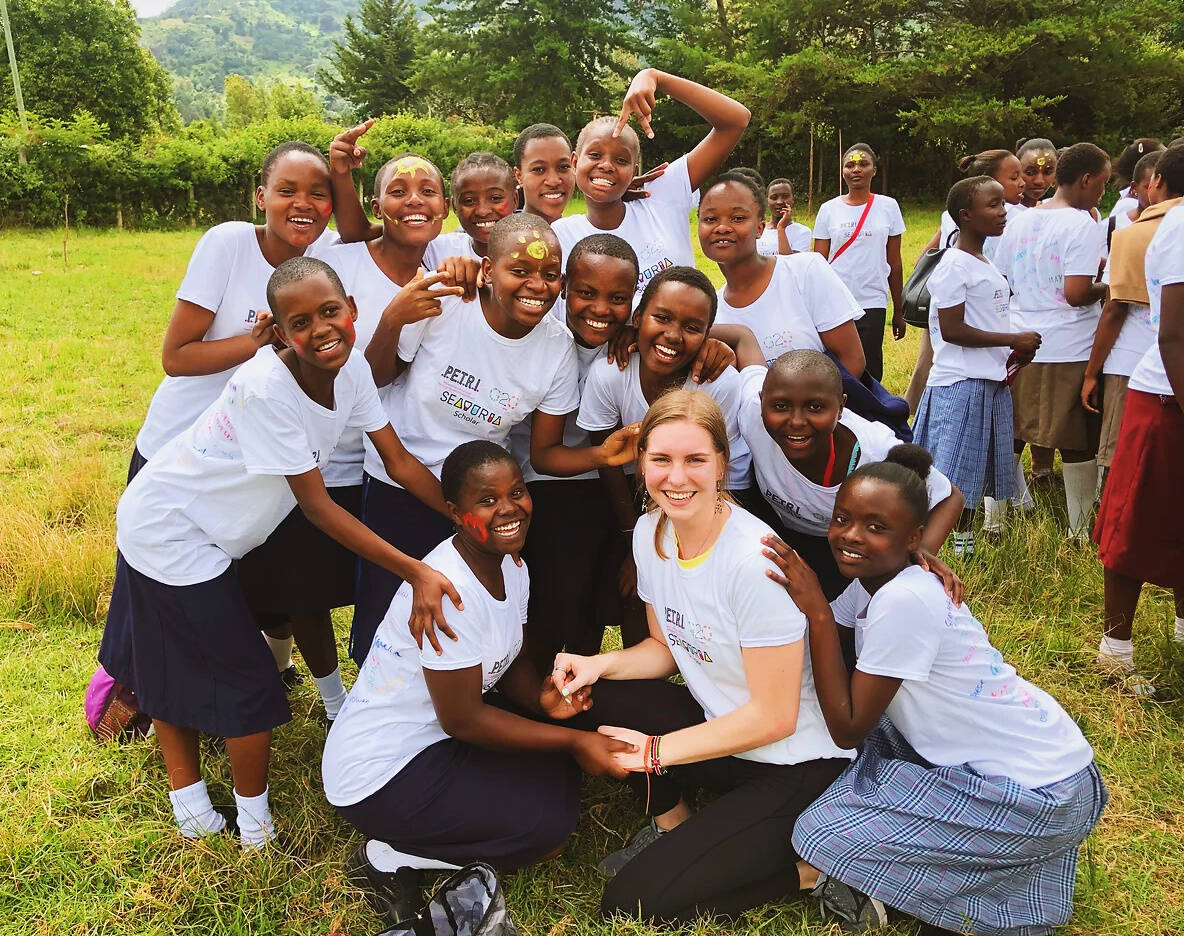 Mercer Island High School graduate Quinn Casey visits with students in Kenya in February of 2020. Courtesy photo