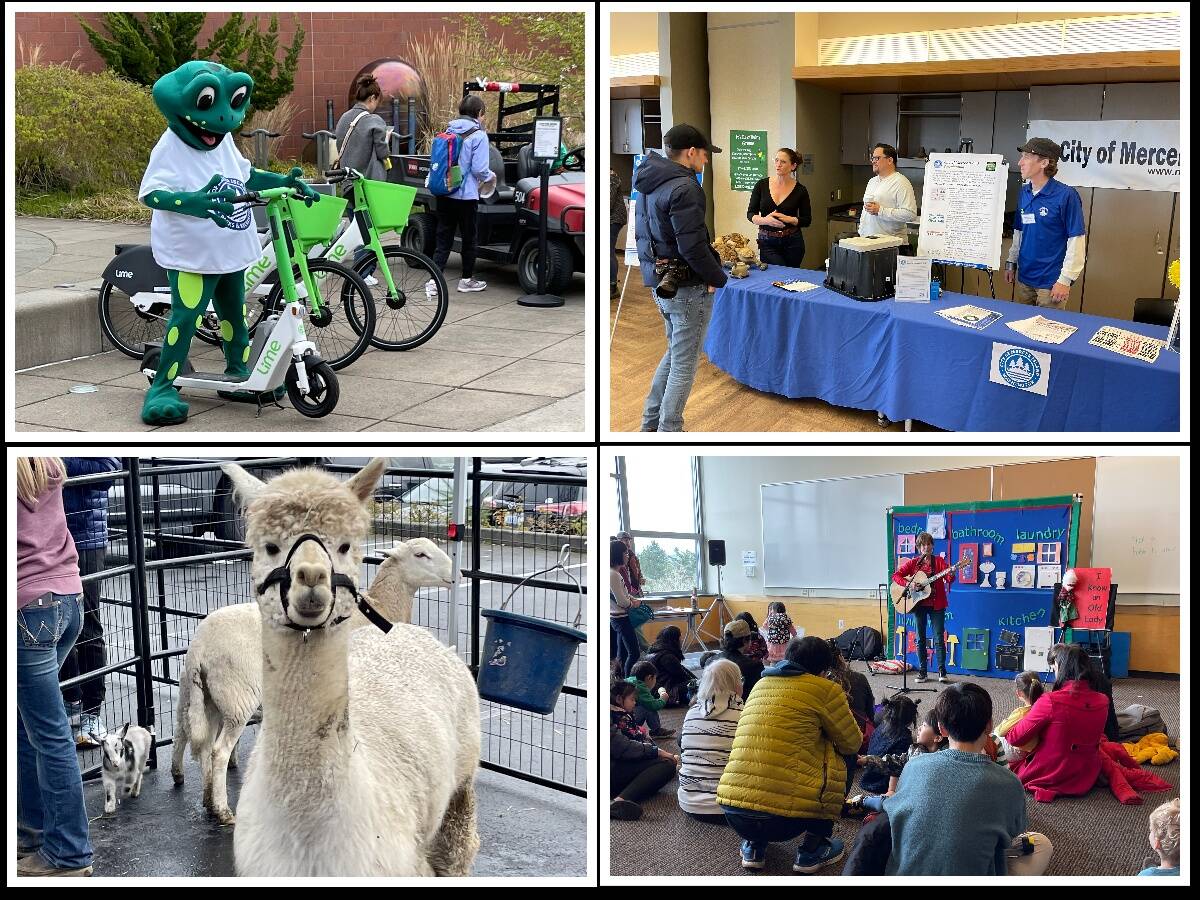 The city of Mercer Island held its Leap for Green Earth Day Fair: Taking Action! on April 22 at the Mercer Island Community and Event Center. This free event celebrated Earth Day by promoting environmental practices and activities for kids and adults, and raised general awareness of local sustainability resources. Sponsored by Cedar Grove, the event featured sustainability vendors, electric vehicles, educational displays, entertainment, a petting zoo, food trucks and more. Photos courtesy of the city of Mercer Island