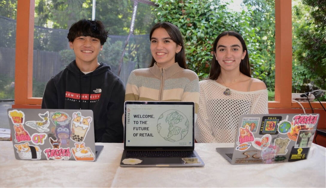 Treffa’s Keegan Wang, Anantika Mannby and Aditi Mannby. Photo courtesy of Fred Mannby