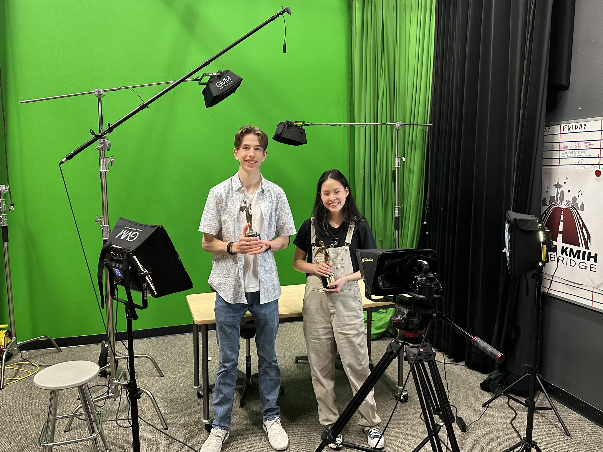 Mercer Island High School students Jonathan Aggar and Sophia Chew recently won prestigious Telly Awards. Photo courtesy of the Mercer Island School District