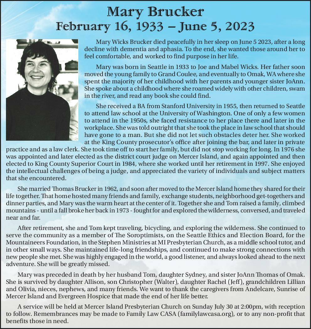 Mary Brucker | Obituary