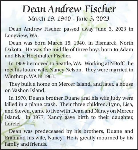 Dean Andrew Fischer | Obituary