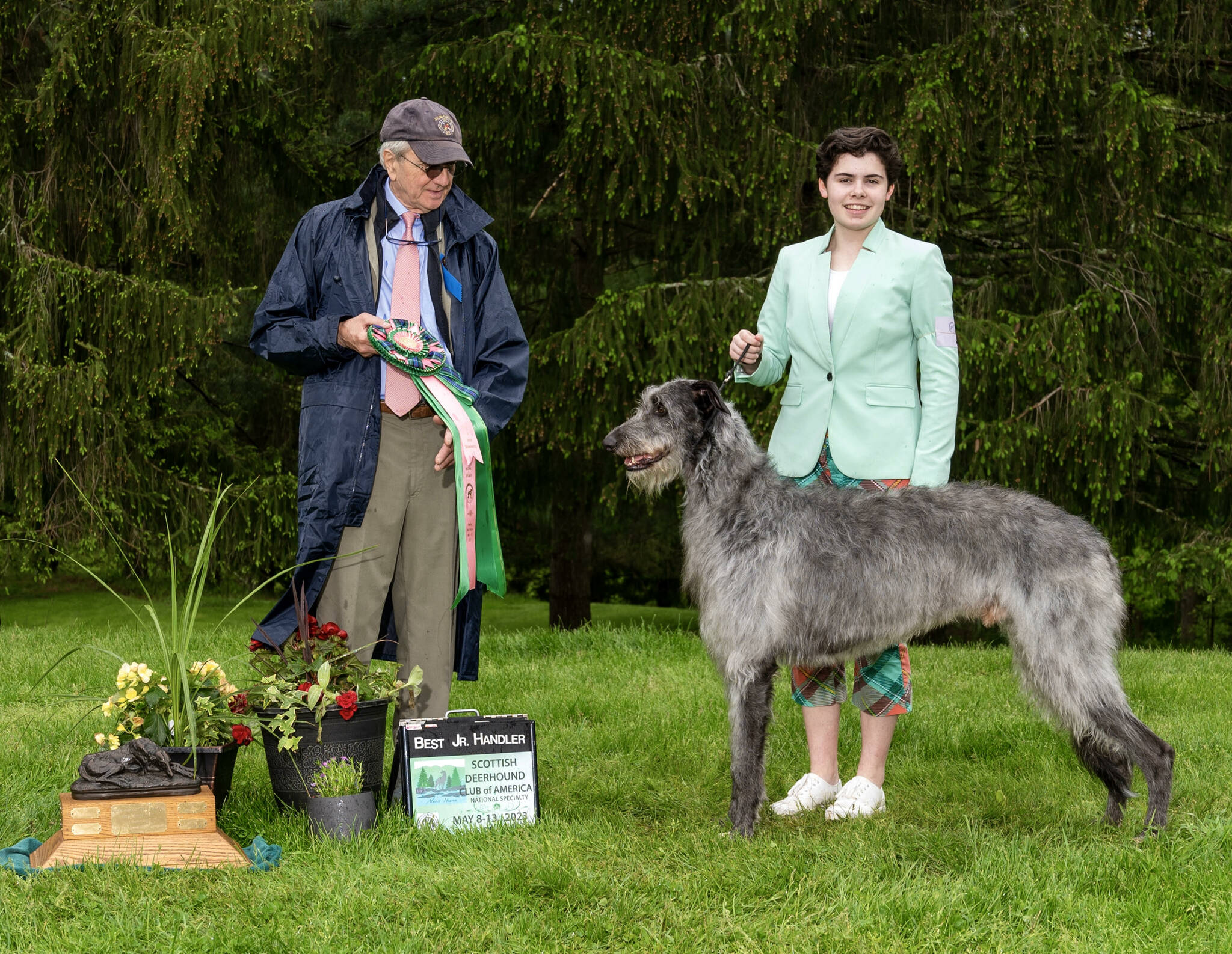 Elena Lill and her dog Mac won best junior handler at 2023 Scottish Deerhound National Specialty. (Photo by Turley Photography)