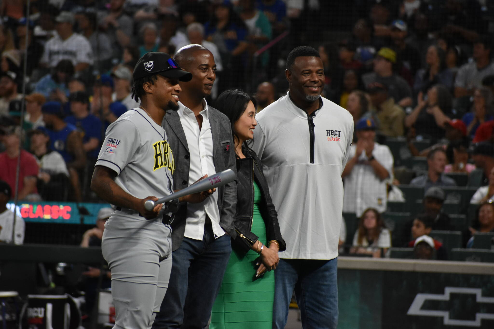 Alcorn State’s Kewan Braziel gets awarded with the T-Mobile Impact Award during the game. Ben Ray/ The Mirror