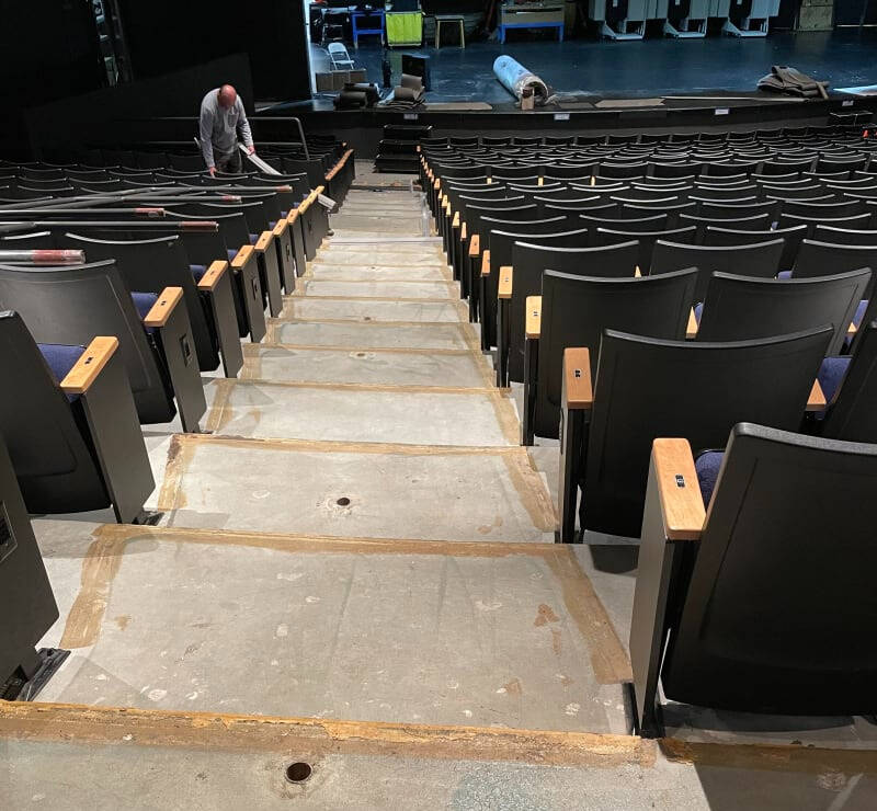 Mercer Island School District operations and maintenance teams have been executing work on the Mercer Island High School Performing Arts Center and other facilities. Photo courtesy of the Mercer Island School District